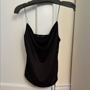 Zara Black Cowl Neck Camisole Top